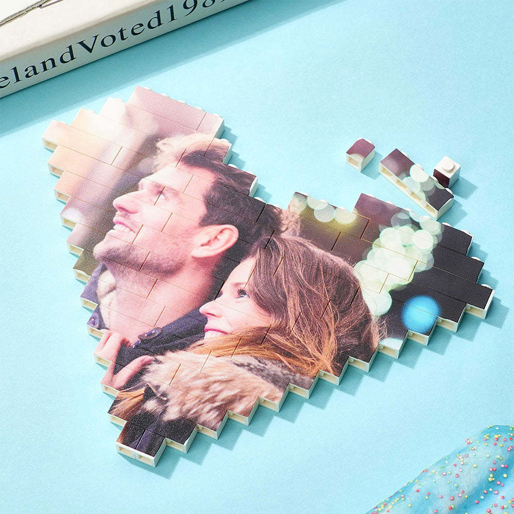 Custom Spotify Code Building Brick Personalised Photo Block Heart Shape - MyFaceSocksAu