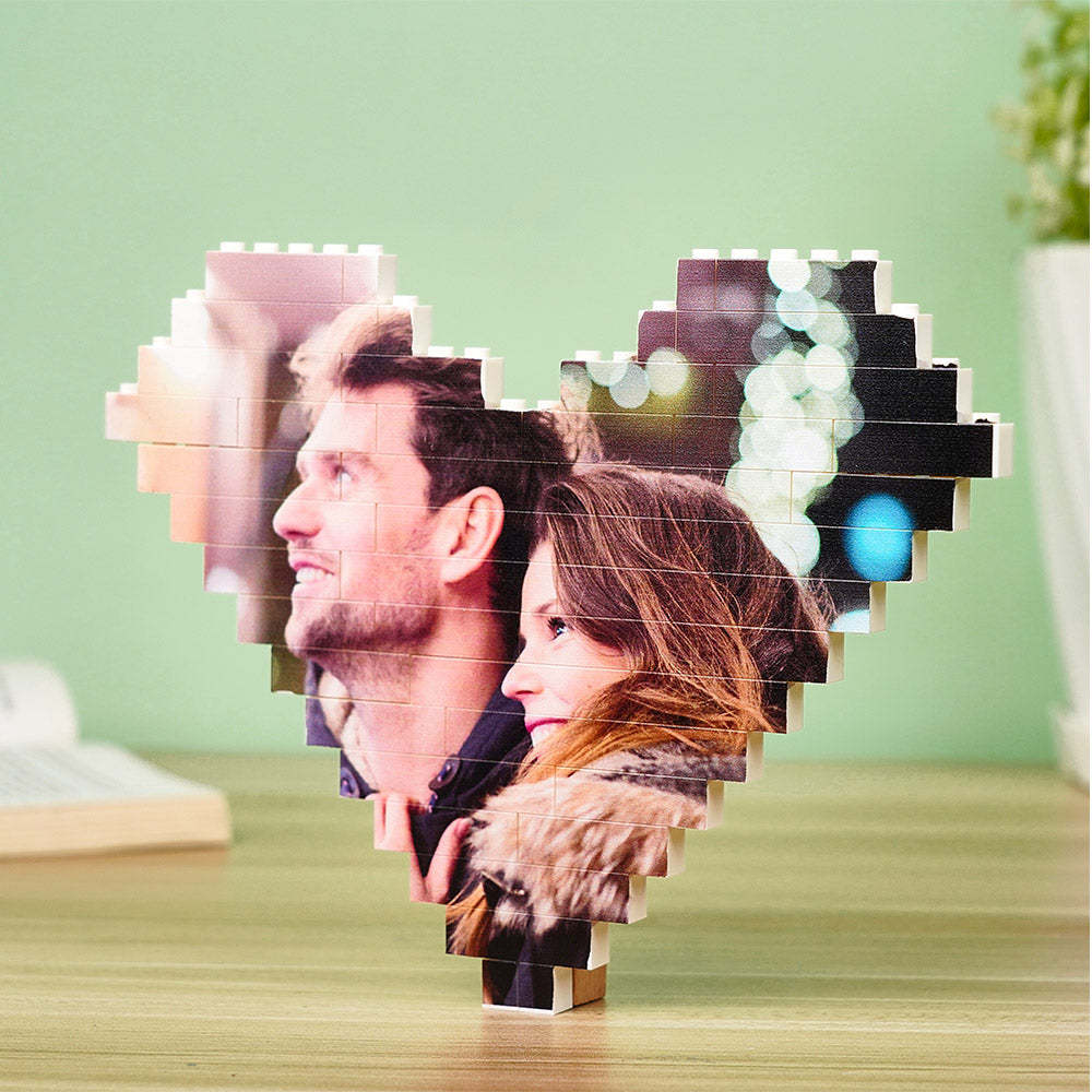 Custom Spotify Code Building Brick Personalised Photo Block Heart Shape - MyFaceSocksAu