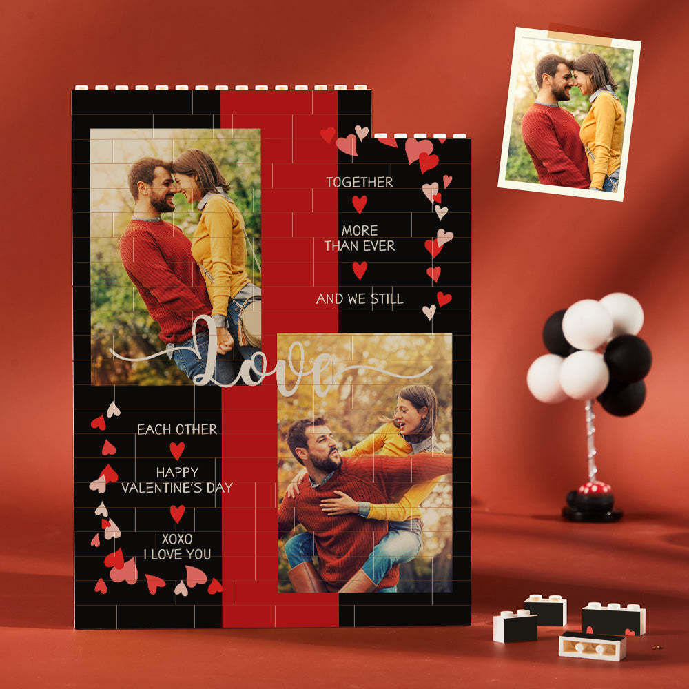 Custom Building Block Puzzle Vertical Building Photo Brick for Lover Happy Valentine's Day - MyFaceSocksAu