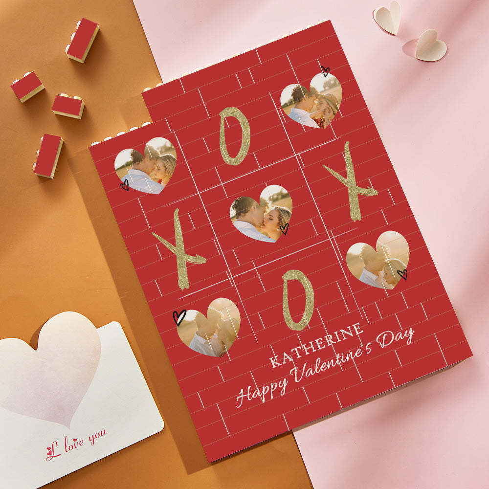 Custom Building Block Puzzle Vertical Building Photo Brick for Lover Happy Valentine's Day XOXO - MyFaceSocksAu