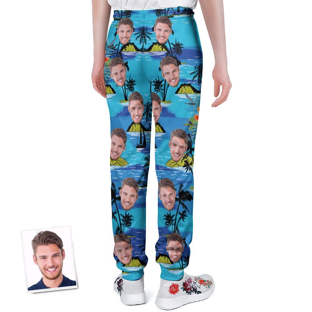 Custom Face Sweatpants Personalized Unisex Joggers Hawaiian Style