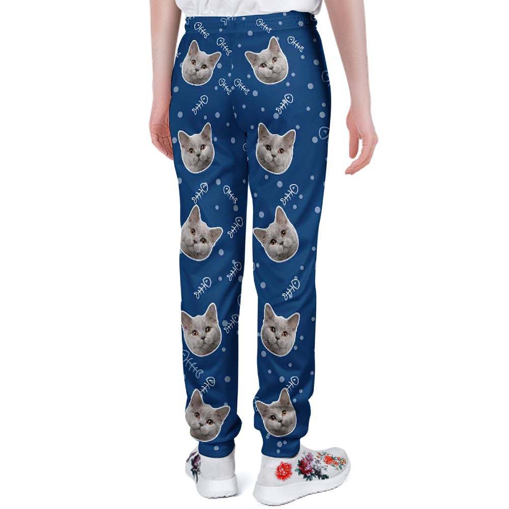 Custom Cat Face Sweatpants Unisex Joggers Gift For Pet Lovers