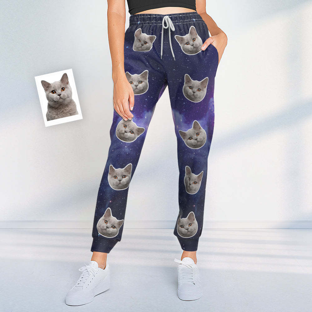 Custom Cat Face Sweatpants Unisex Joggers Universe Style