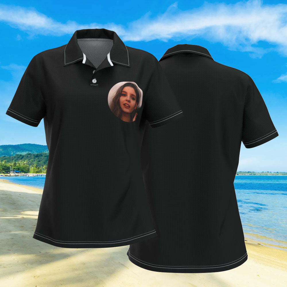 Custom Face or Logo Polo Shirt for Her - MyFaceSocksAu