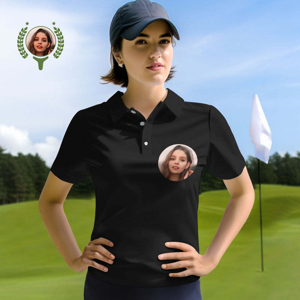 Custom Face or Logo Polo Shirt for Her - MyFaceSocksAu