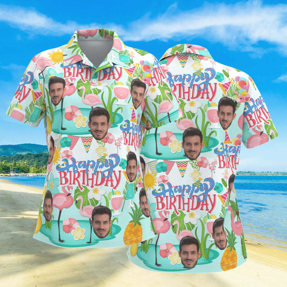 Custom Face Polo Shirts Personalised Happy Birthday Themed Shirts for Women - MyFaceSocksAu