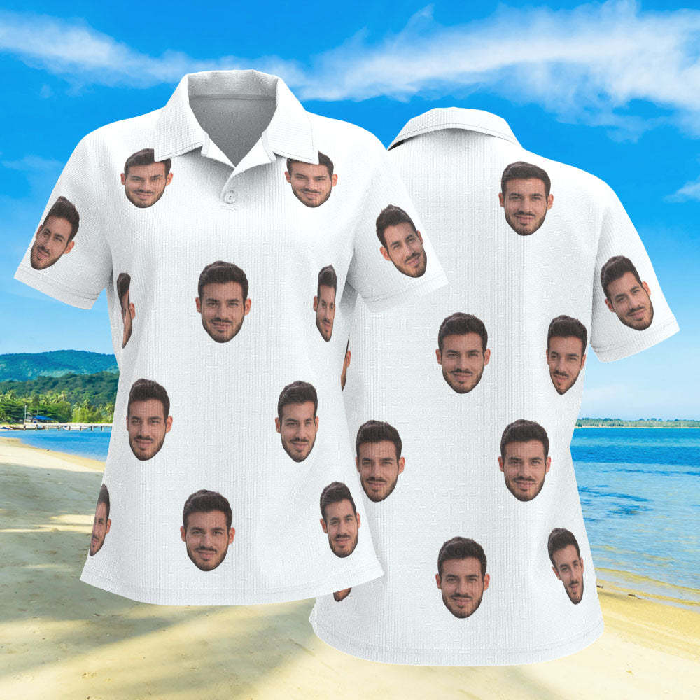 Custom Face Polo Shirts Personalised Photo Shirt - MyFaceSocksAu