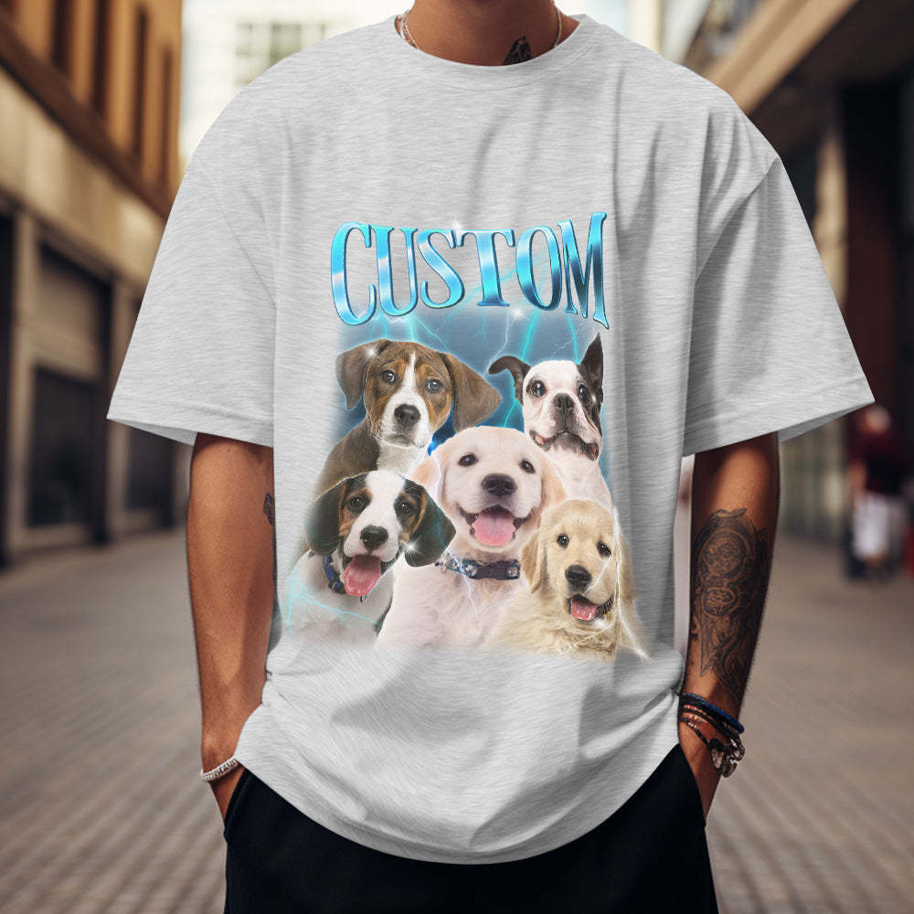 Custom Photo Vintage Tee Personalized Name T-shirt Pet Gifts Cat Gifts For Pet Love