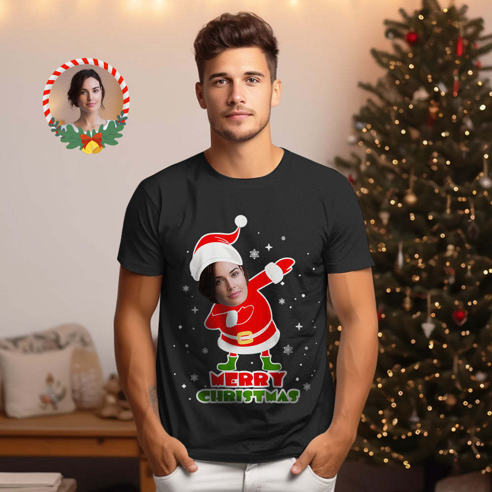 Custom Christmas Face T-shirt Funny Merry Christmas Shirts Face Shirt - MyFaceSocksAu