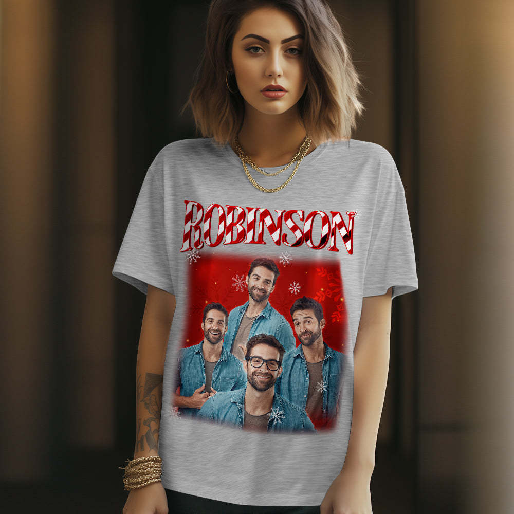 Custom Photo Vintage Tee Personalised Name and Photo T-shirt