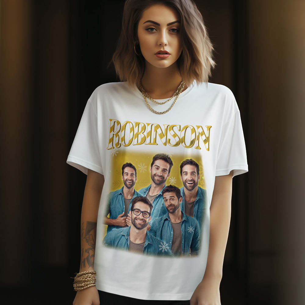 Personalised Photo T-shirt Vintage Tee Custom Name and Photo Vintage Tee Gift