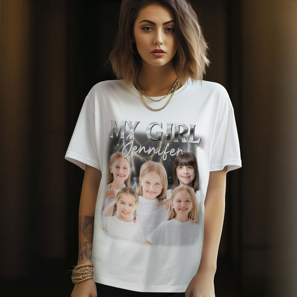 custom photo and text vintage t-shirt personalised vintage tee for him and her