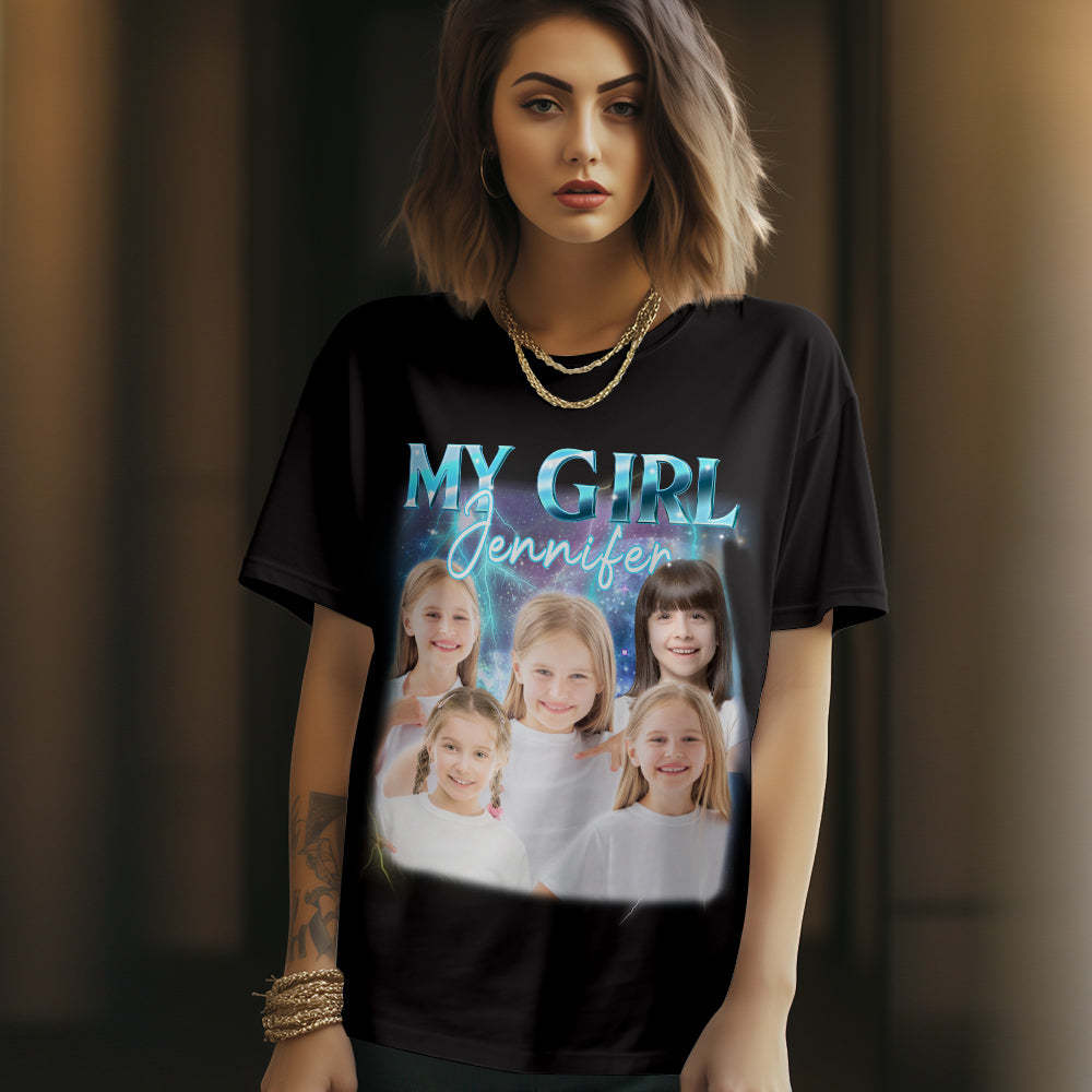 custom photo and text vintage t-shirt personalised vintage tee for him and her