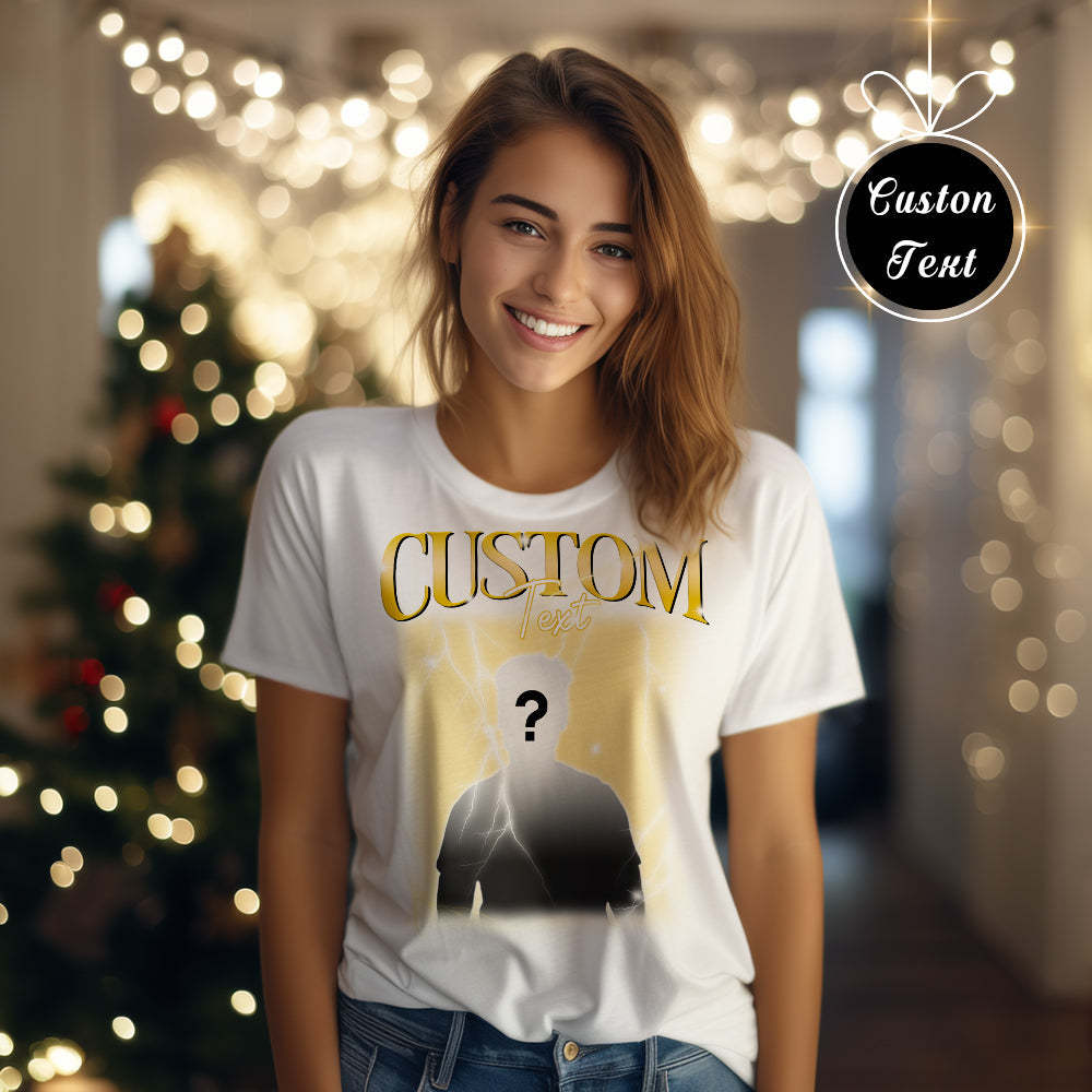 Custom Text Vintage T-shirt Personlised Funny Question Mark T-shirt