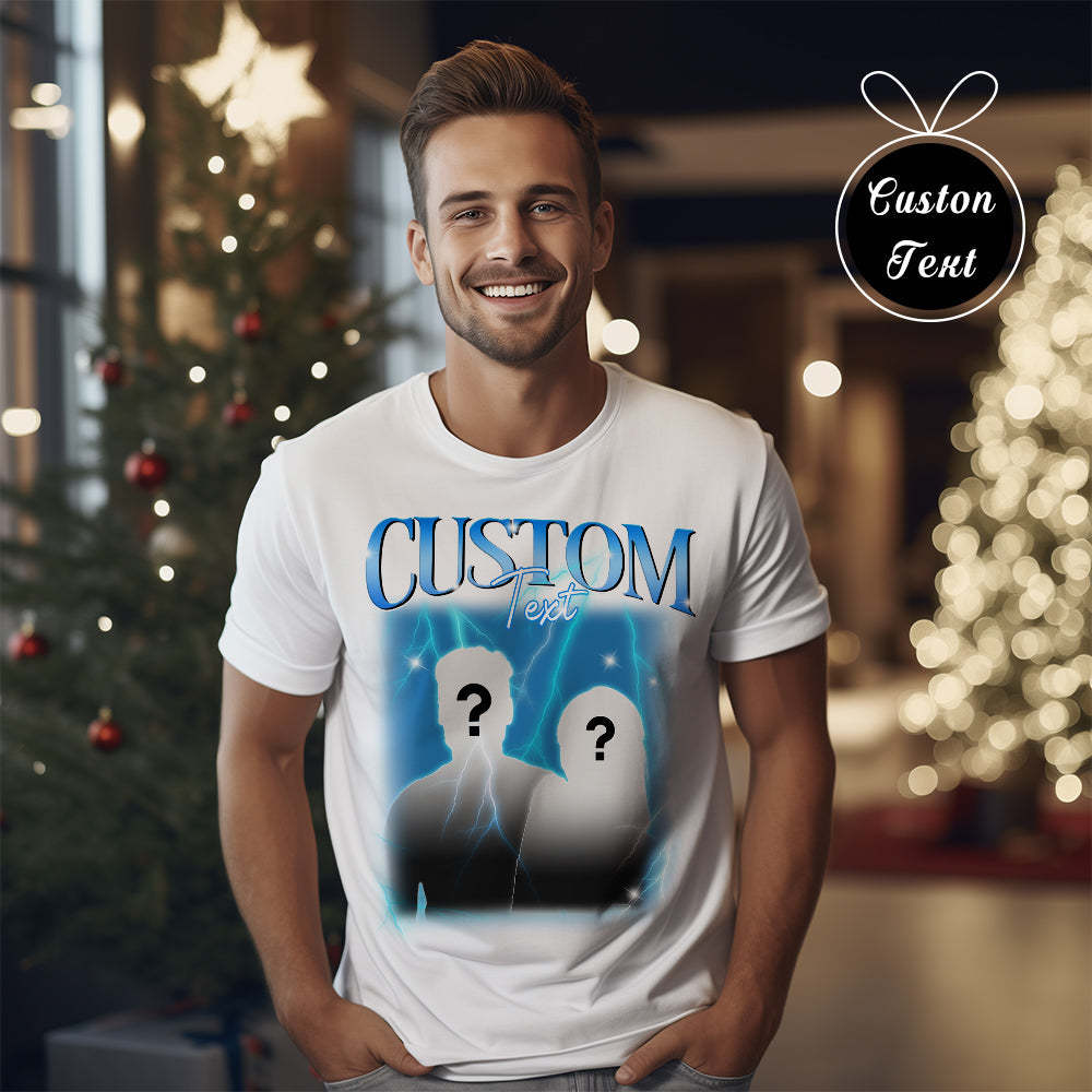 Custom Text Vintage T-shirt Personlised Funny Question Mark T-shirt