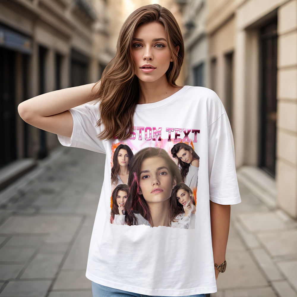 Custom Text and Photo Vintage Tee Custom Bootleg T-Shirts for Men and Women
