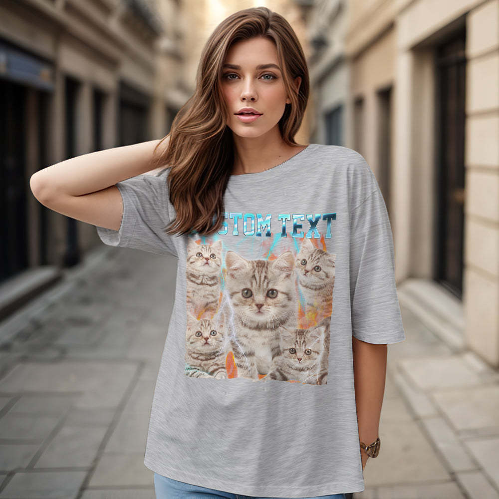 Custom Text and Photo Vintage Tee Custom Bootleg T-Shirts for Men and Women - MyFaceSocksAu