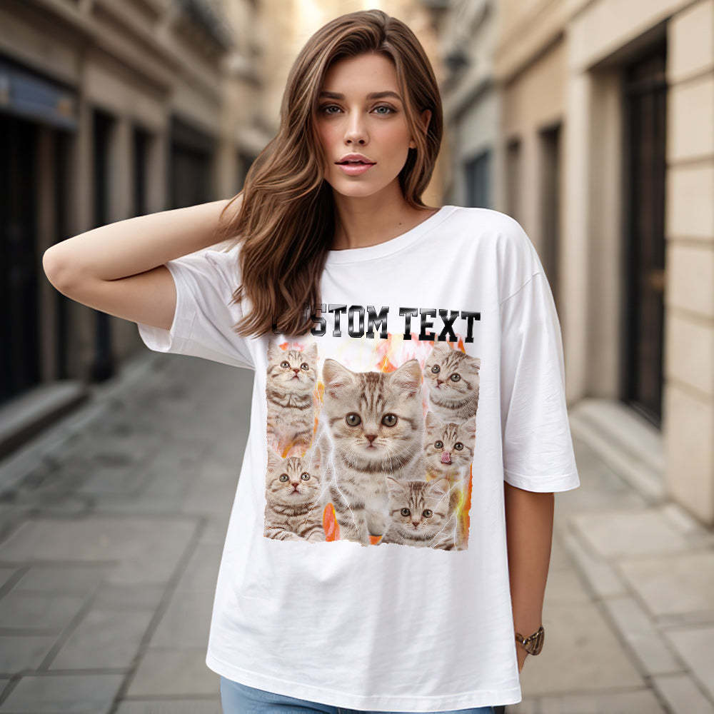 Custom Text and Photo Vintage Tee Custom Bootleg T-Shirts for Men and Women - MyFaceSocksAu