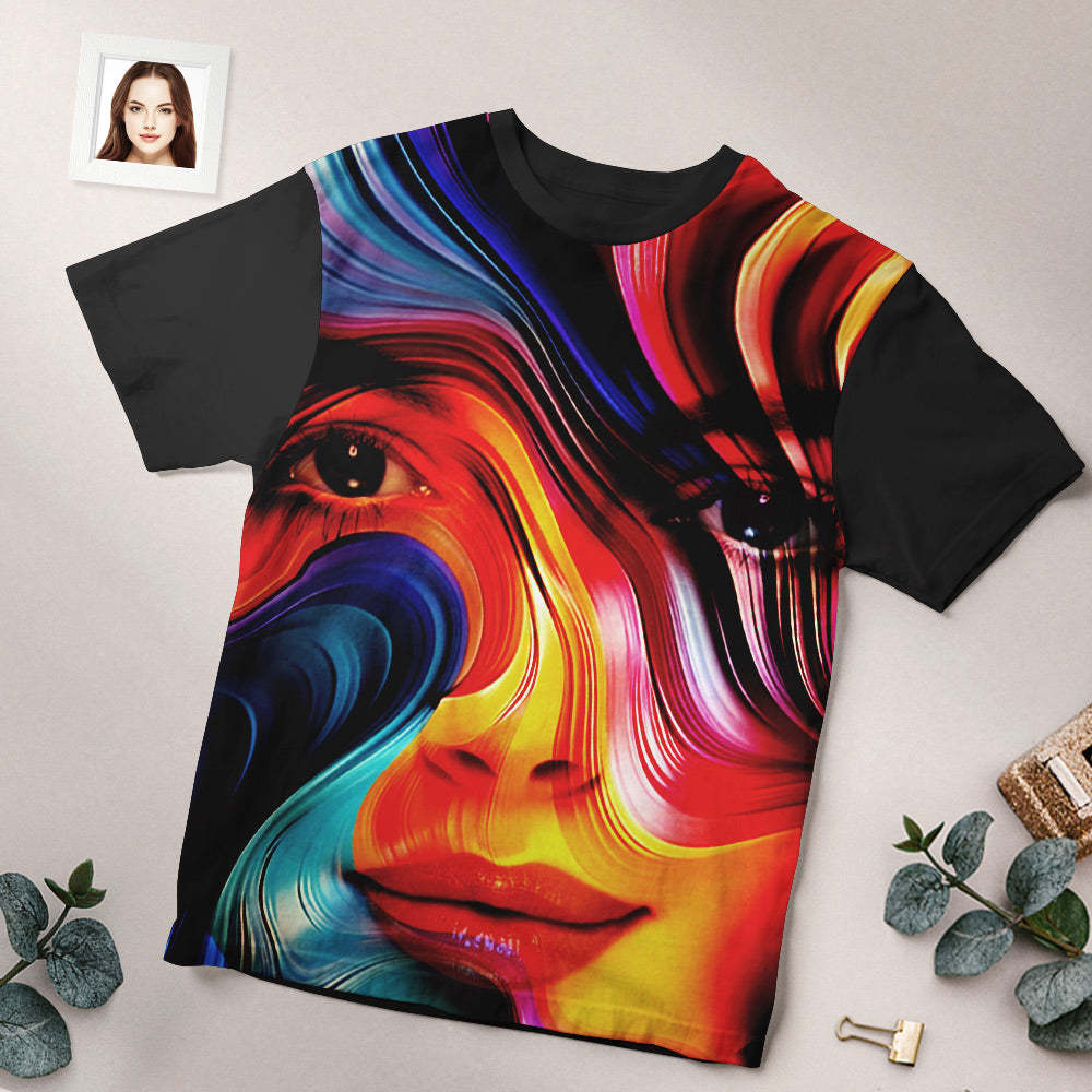 Custom Face T-shirt Personalized Photo T-shirt Gift For Women And Men Gifts for Boyfriend - MyFaceSocksAu