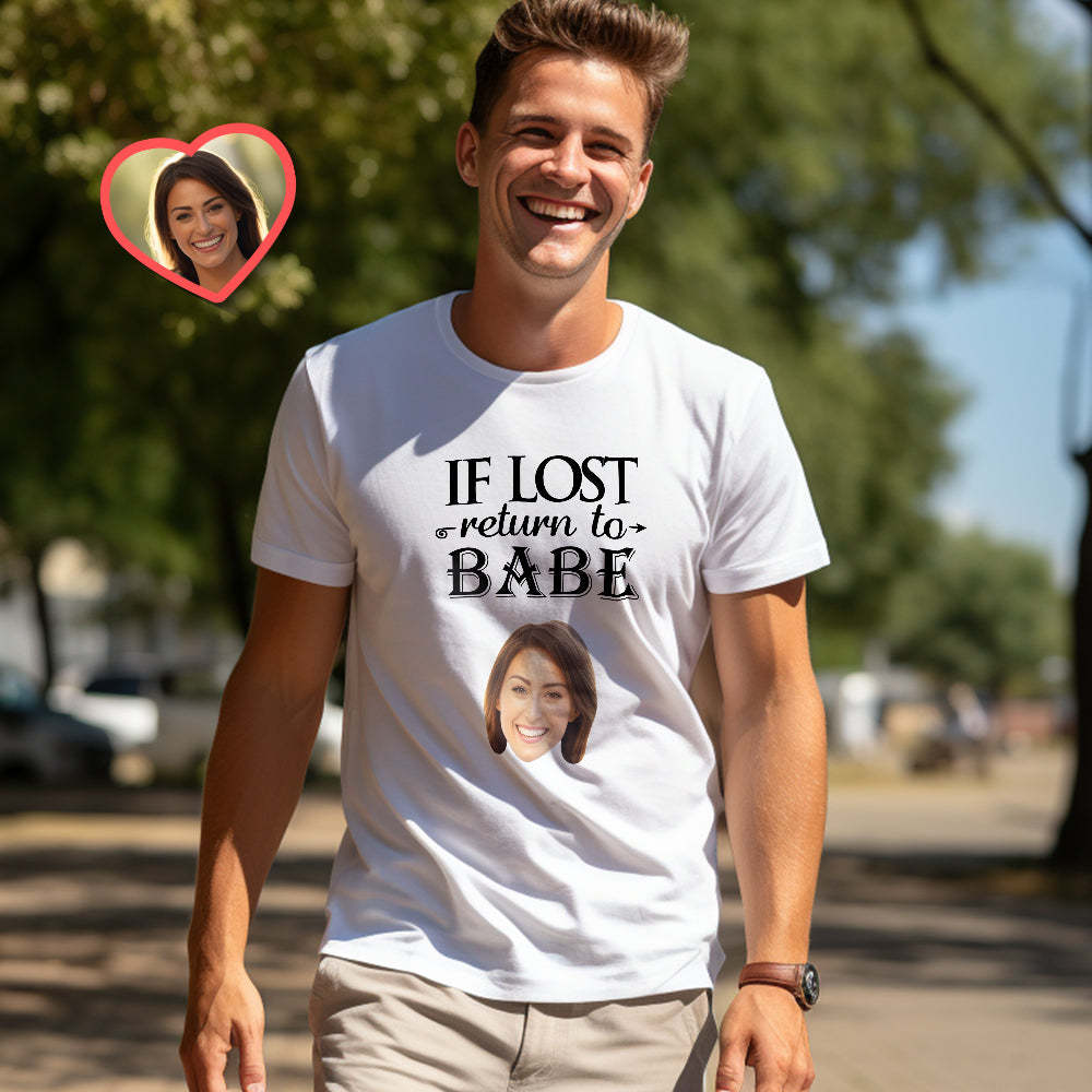 Custom Couple Matching T-shirts Love Babe Personalized Matching Couple Shirts Valentine's Day Gift - MyFaceSocksAu