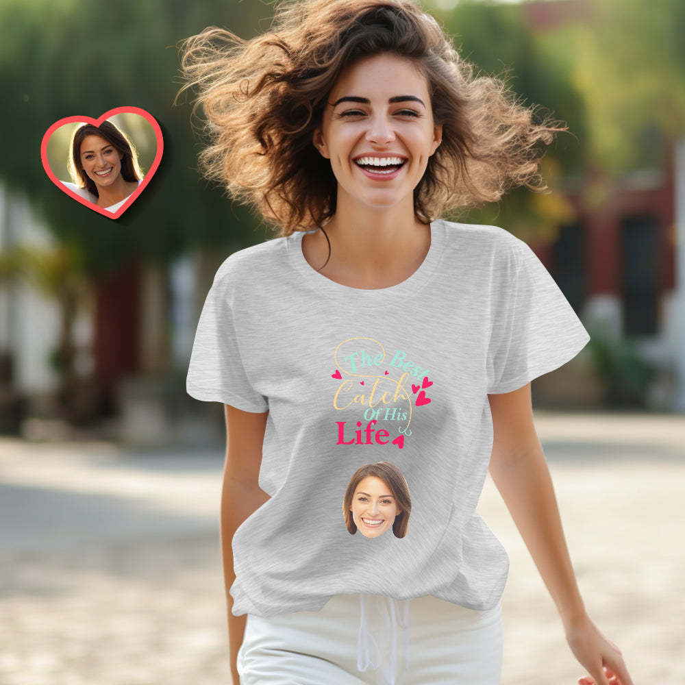 Custom Couple Matching T-shirts Best Catch Personalized Matching Couple Shirts Valentine's Day Gift - MyFaceSocksAu