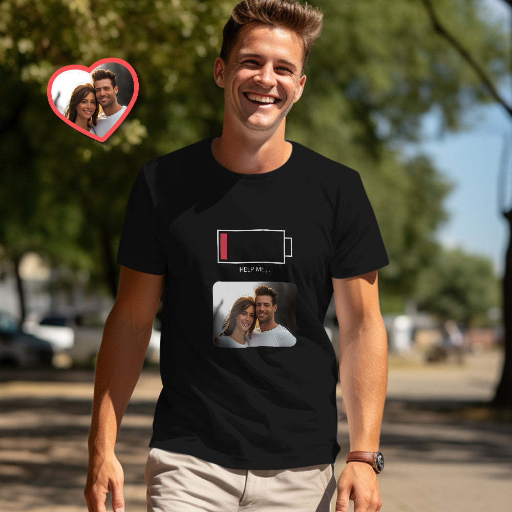 Custom Couple Matching T-shirts HELP ME Personalized Matching Couple Shirts Valentine's Day Gift - MyFaceSocksAu
