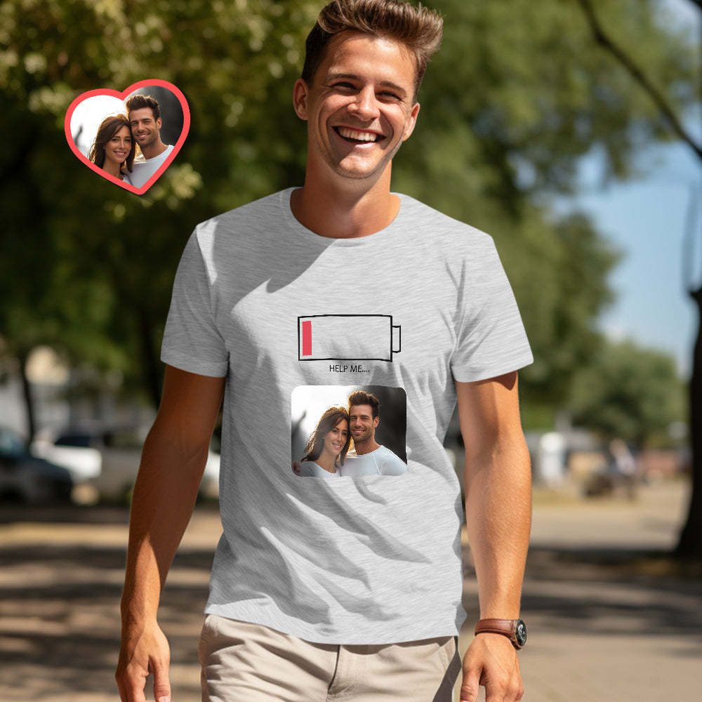 Custom Couple Matching T-shirts HELP ME Personalized Matching Couple Shirts Valentine's Day Gift - MyFaceSocksAu