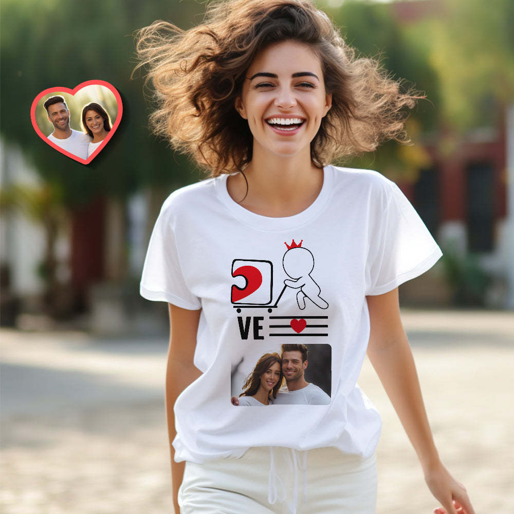 Custom Couple Matching T-shirts Love You Personalized Matching Couple Shirts Valentine's Day Gift - MyFaceSocksAu