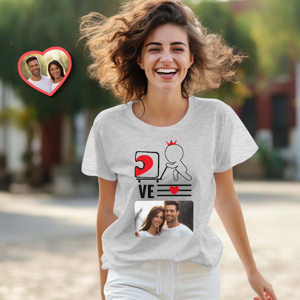 Custom Couple Matching T-shirts Love You Personalized Matching Couple Shirts Valentine's Day Gift - MyFaceSocksAu
