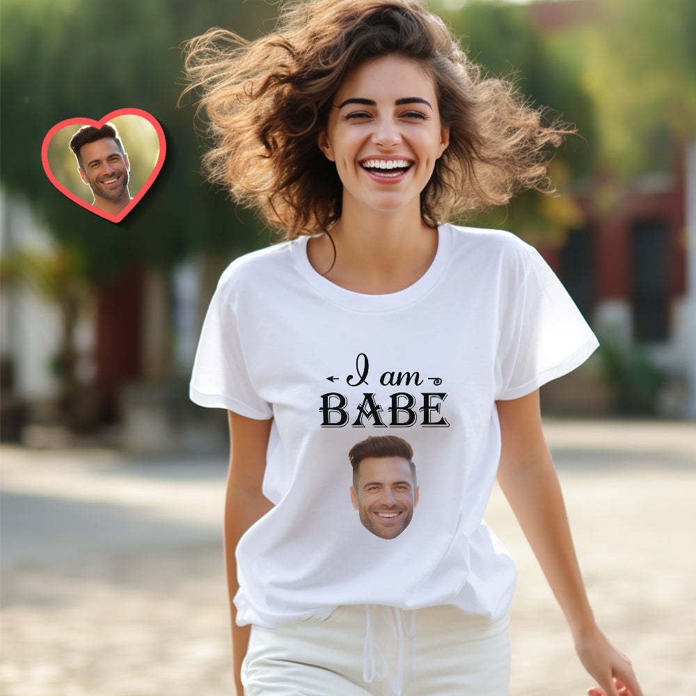 Custom Couple Matching T-shirts Love Babe Personalized Matching Couple Shirts Valentine's Day Gift - MyFaceSocksAu