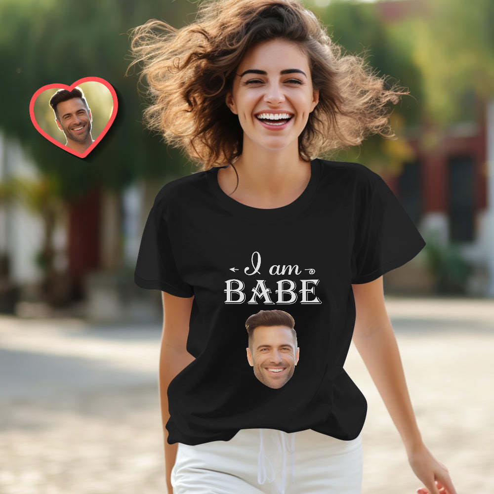 Custom Couple Matching T-shirts Love Babe Personalized Matching Couple Shirts Valentine's Day Gift - MyFaceSocksAu