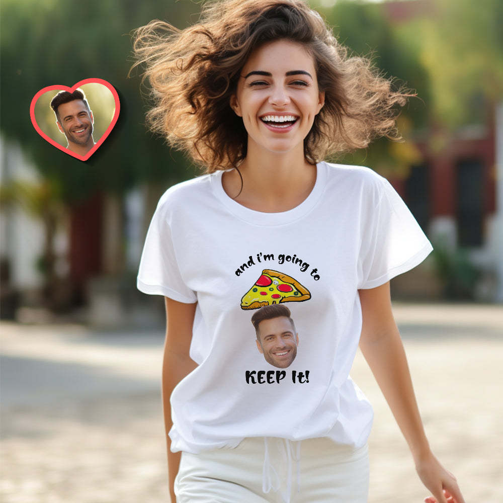 Custom Couple Matching T-shirts Pizza My Heart Personalized Matching Couple Shirts Valentine's Day Gift - MyFaceSocksAu