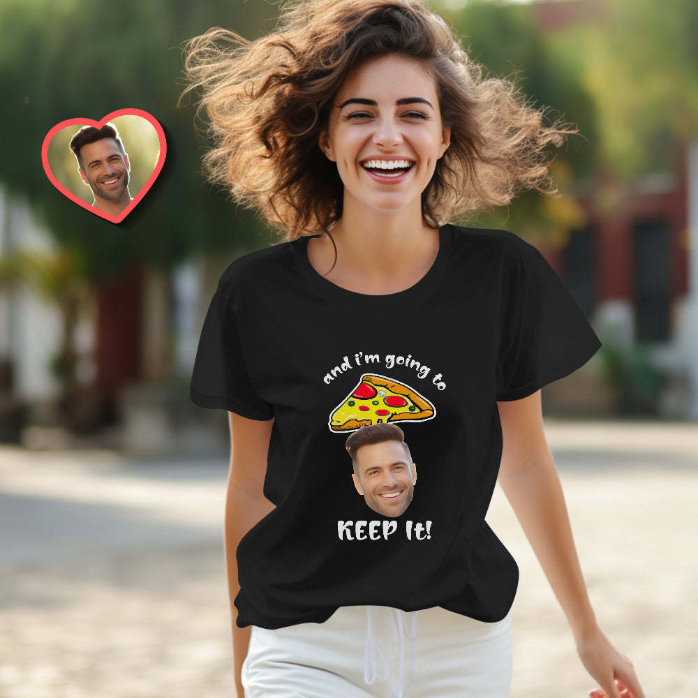 Custom Couple Matching T-shirts Pizza My Heart Personalized Matching Couple Shirts Valentine's Day Gift - MyFaceSocksAu