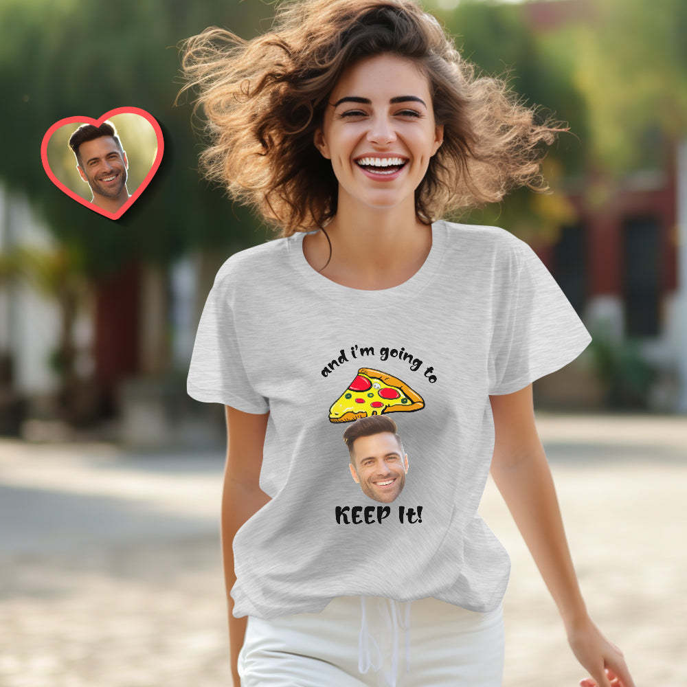 Custom Couple Matching T-shirts Pizza My Heart Personalized Matching Couple Shirts Valentine's Day Gift - MyFaceSocksAu