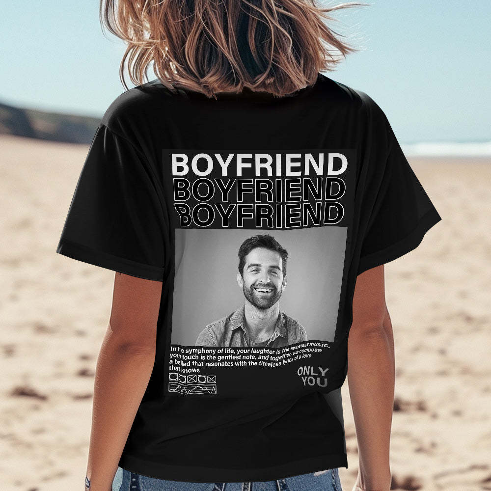 Custom Photo T-shirts Personalized Pictures T-shirt Valentine's Day Gifts for Couples - MyFaceSocksAu