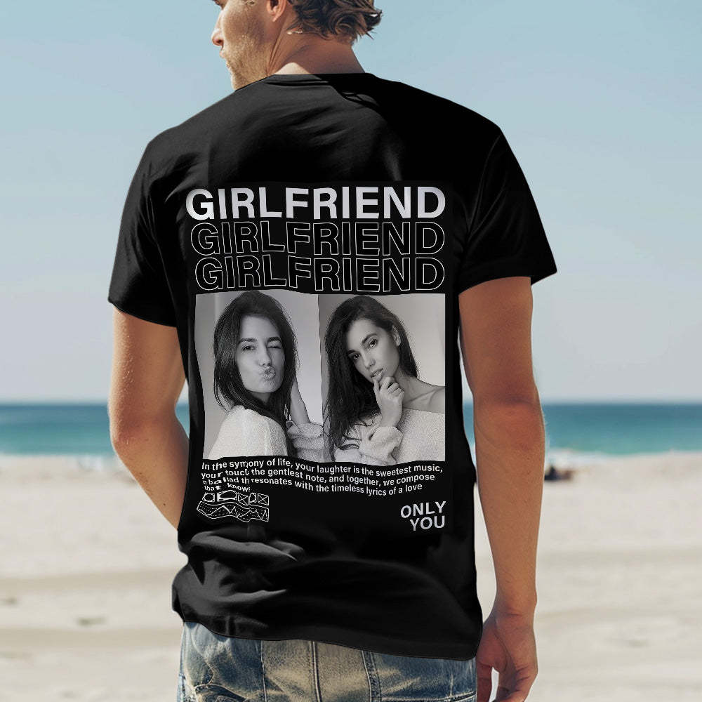 Custom Photo T-shirts Personalized Pictures T-shirt Valentine's Day Gifts for Couples - MyFaceSocksAu