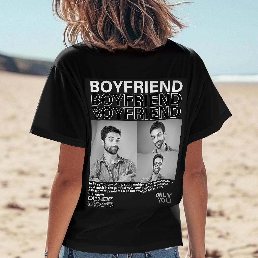 Custom Photo T-shirts Personalized Pictures T-shirt Valentine's Day Gifts for Couples - MyFaceSocksAu