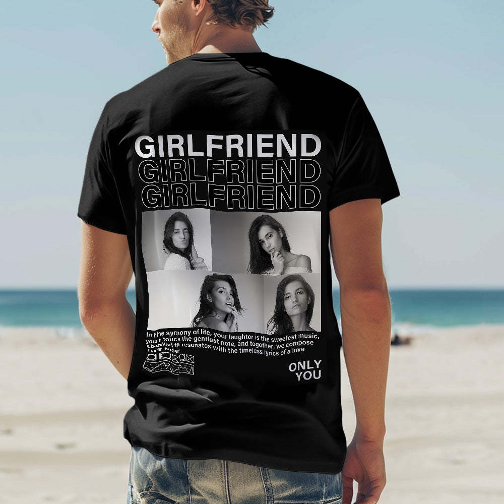 Custom Photo T-shirts Personalized Pictures T-shirt Valentine's Day Gifts for Couples - MyFaceSocksAu
