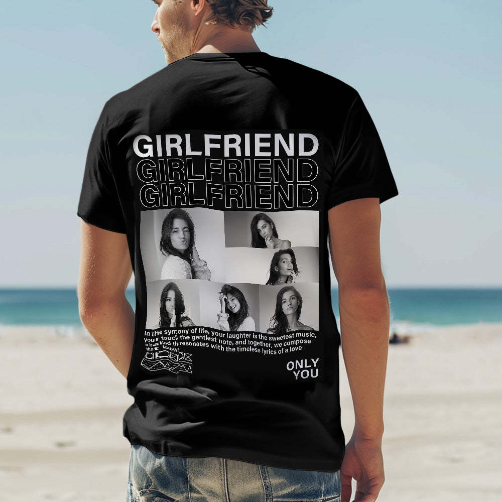 Custom Photo T-shirts Personalized Pictures T-shirt Valentine's Day Gifts for Couples - MyFaceSocksAu