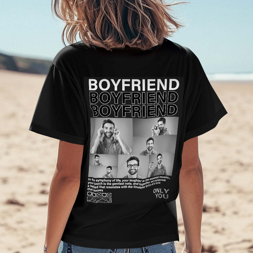 Custom Photo T-shirts Personalized Pictures T-shirt Valentine's Day Gifts for Couples - MyFaceSocksAu