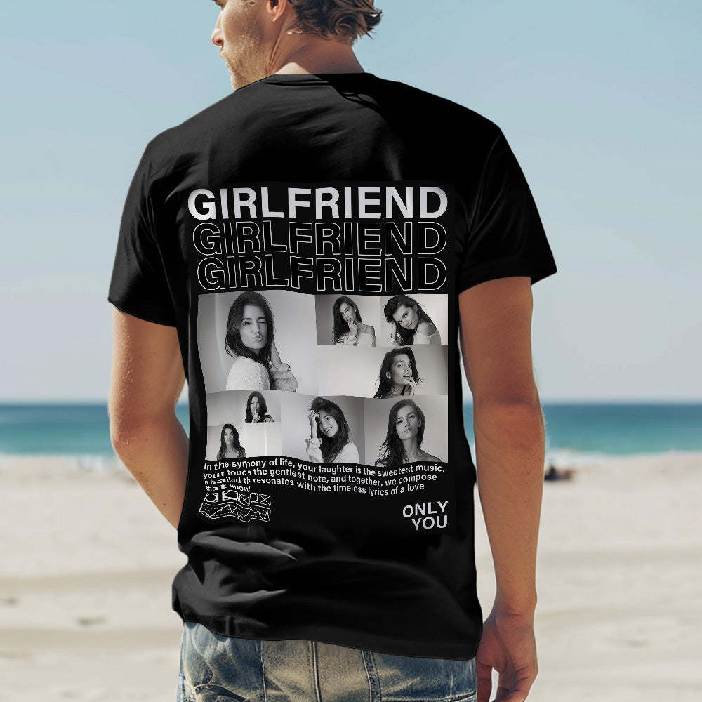 Custom Photo T-shirts Personalized Pictures T-shirt Valentine's Day Gifts for Couples - MyFaceSocksAu