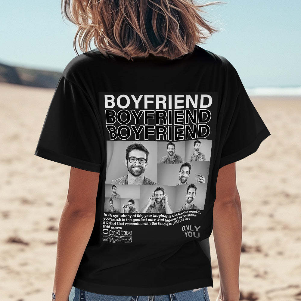 Custom Photo T-shirts Personalized Pictures T-shirt Valentine's Day Gifts for Couples - MyFaceSocksAu