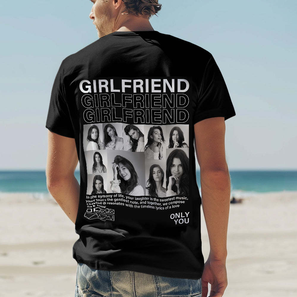 Custom Photo T-shirts Personalized Pictures T-shirt Valentine's Day Gifts for Couples - MyFaceSocksAu