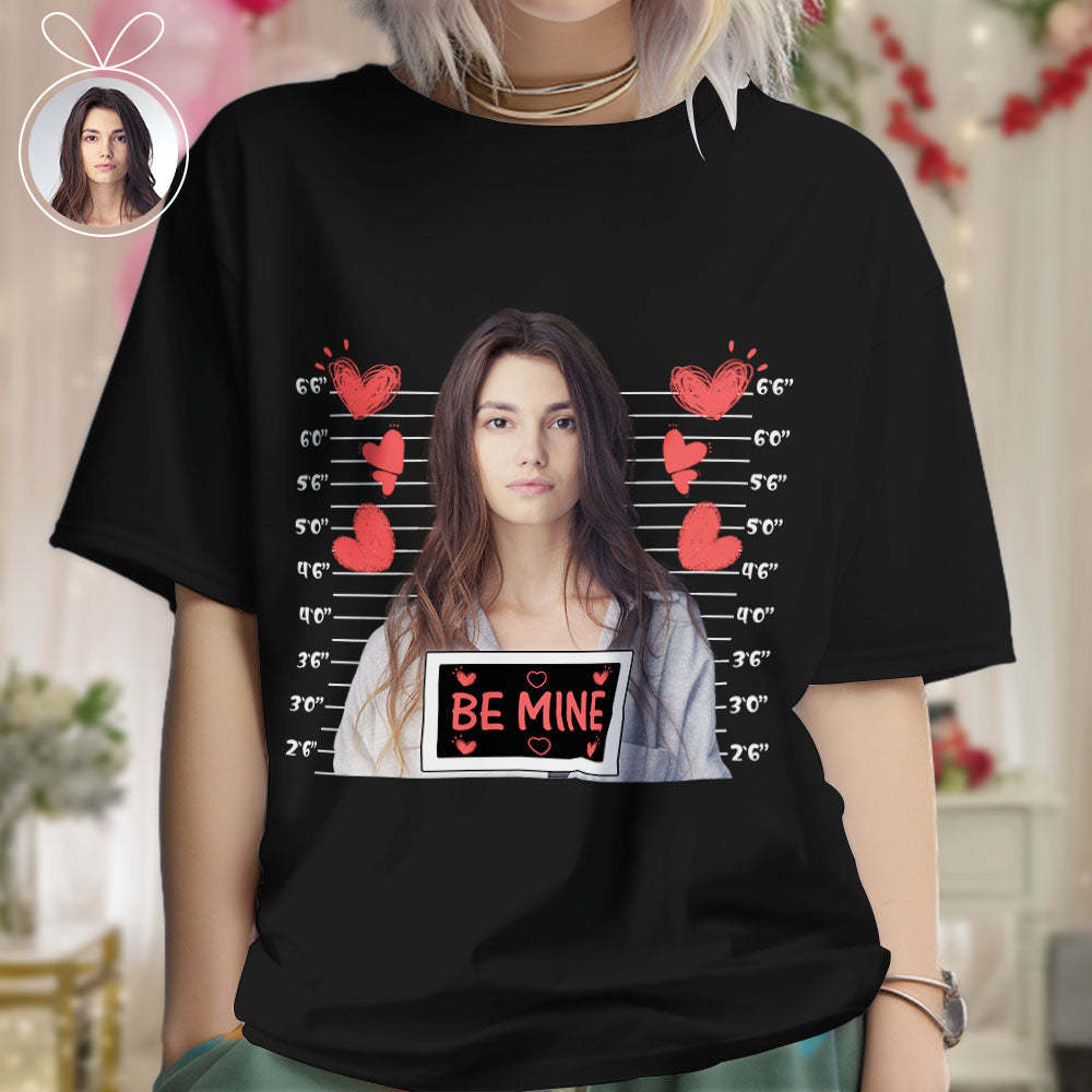 Custom Photo T-shirts Personalized Bust Photo T-shirt Valentine's Day Gifts for Couples - MyFaceSocksAu