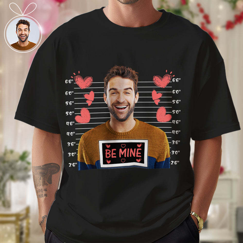 Custom Photo T-shirts Personalized Bust Photo T-shirt Valentine's Day Gifts for Couples - MyFaceSocksAu