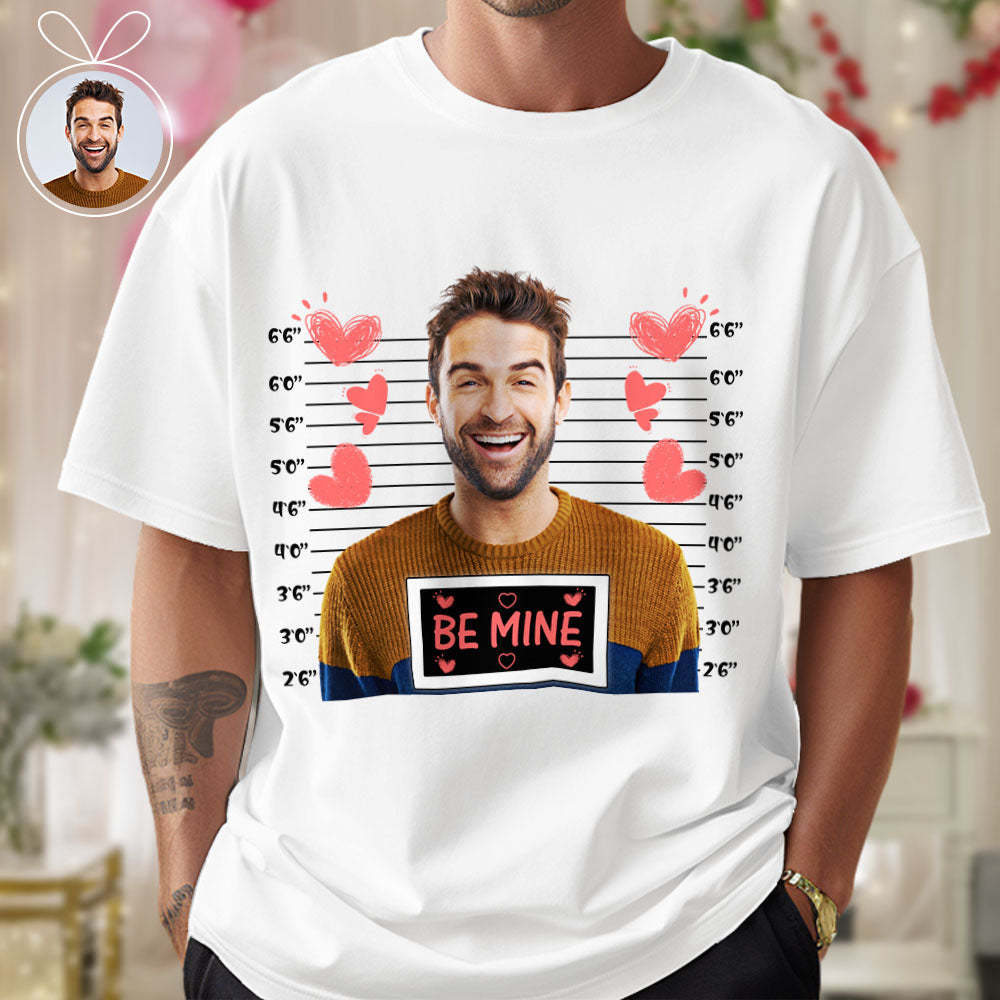 Custom Photo T-shirts Personalized Bust Photo T-shirt Valentine's Day Gifts for Couples - MyFaceSocksAu