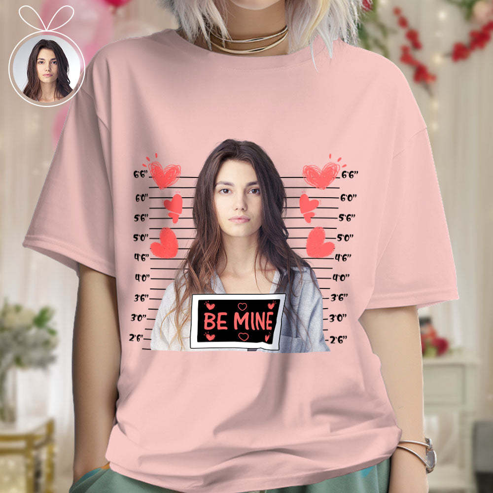 Custom Photo T-shirts Personalized Bust Photo T-shirt Valentine's Day Gifts for Couples - MyFaceSocksAu