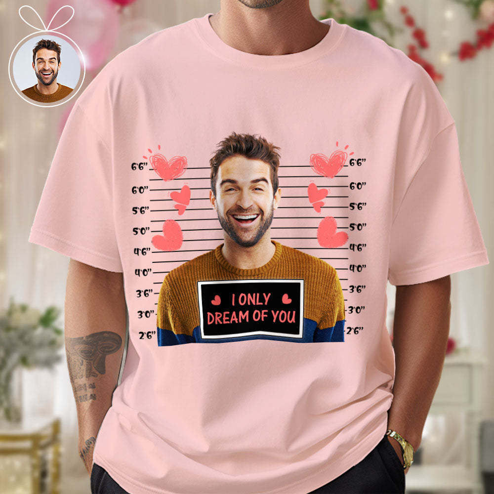 Custom Photo T-shirts Personalized Bust Photo T-shirt Valentine's Day Gifts for Couples - MyFaceSocksAu