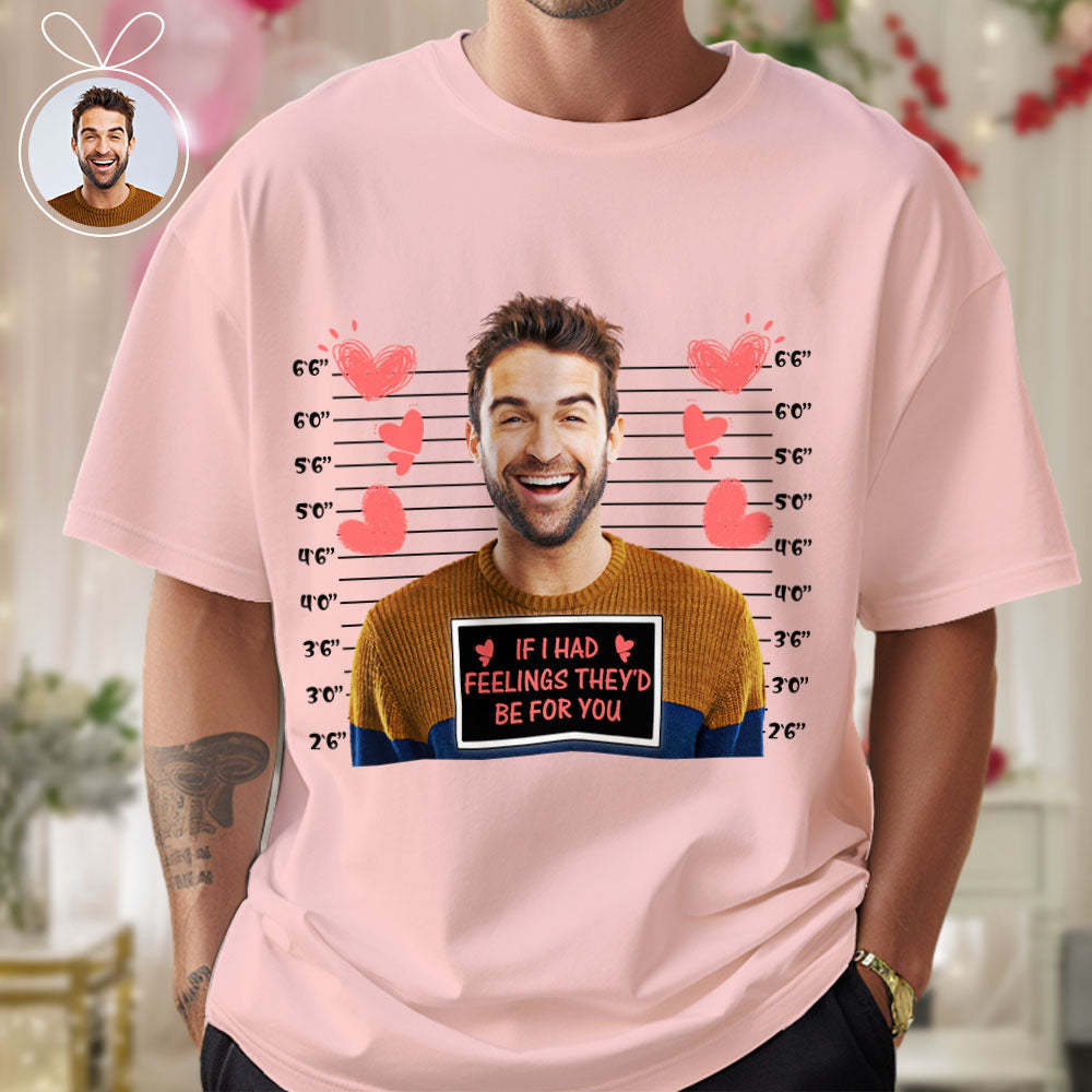 Custom Photo T-shirts Personalized Bust Photo T-shirt Valentine's Day Gifts for Couples - MyFaceSocksAu