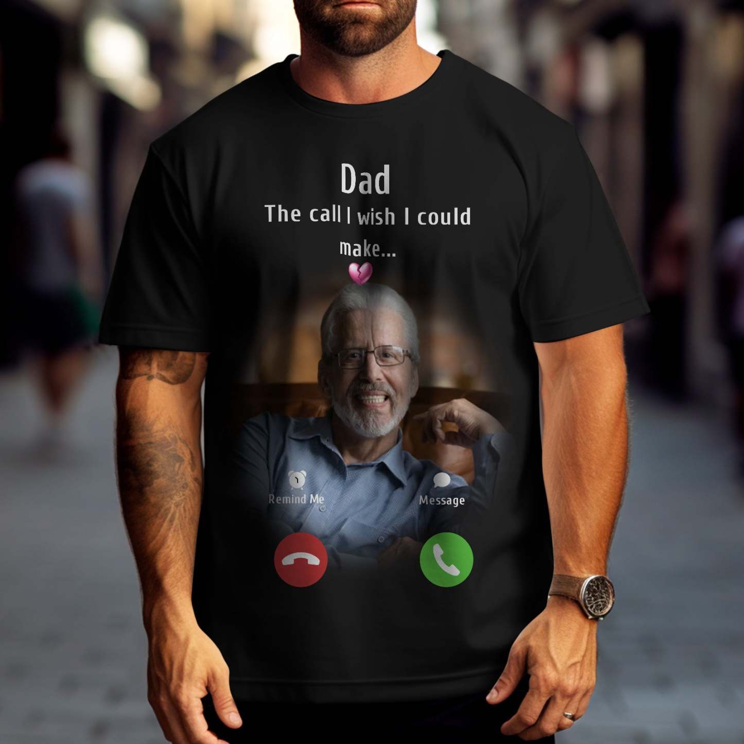 Custom Photo Memorial Mom T-shirt Memorial Gift Idea Personalized Shirt The Call I Wish I Could Make - MyFaceSocksAu